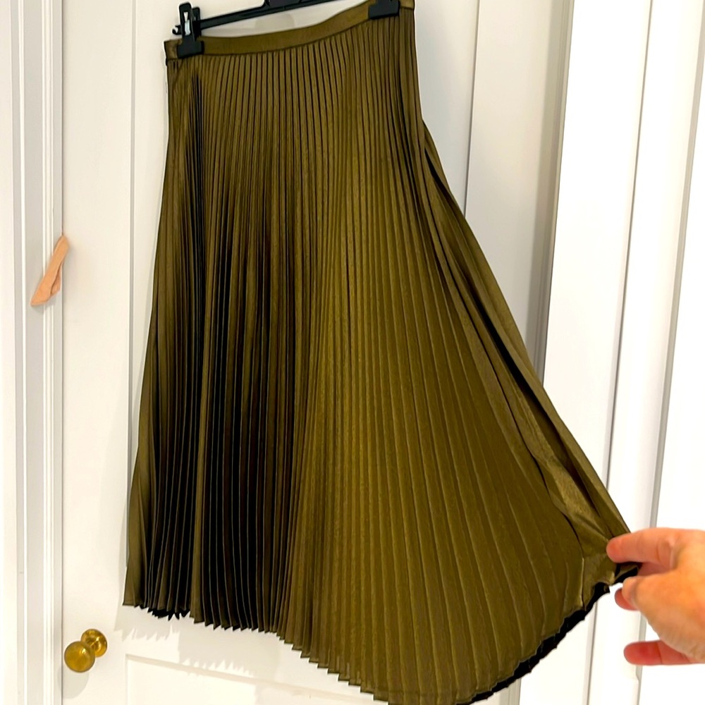 Club Monaco metallic pleated skirt